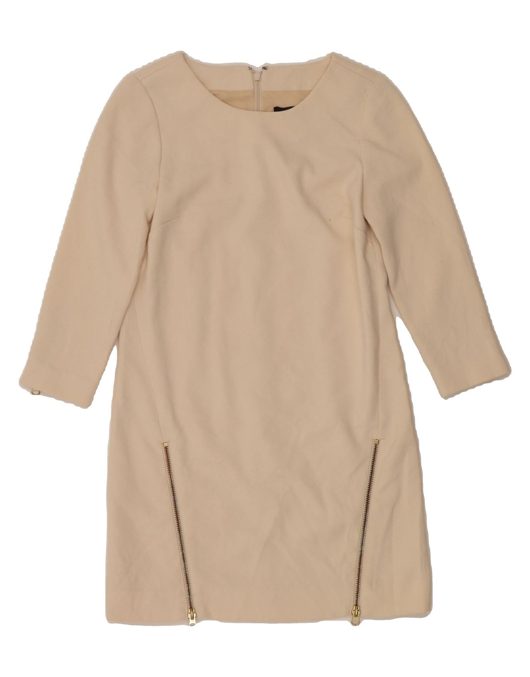 J. CREW Womens 3/4 Sleeve Shift Dress US 0 XS Off White Polyester Vintage J. Crew and Second-Hand J. Crew from Messina Hembry 