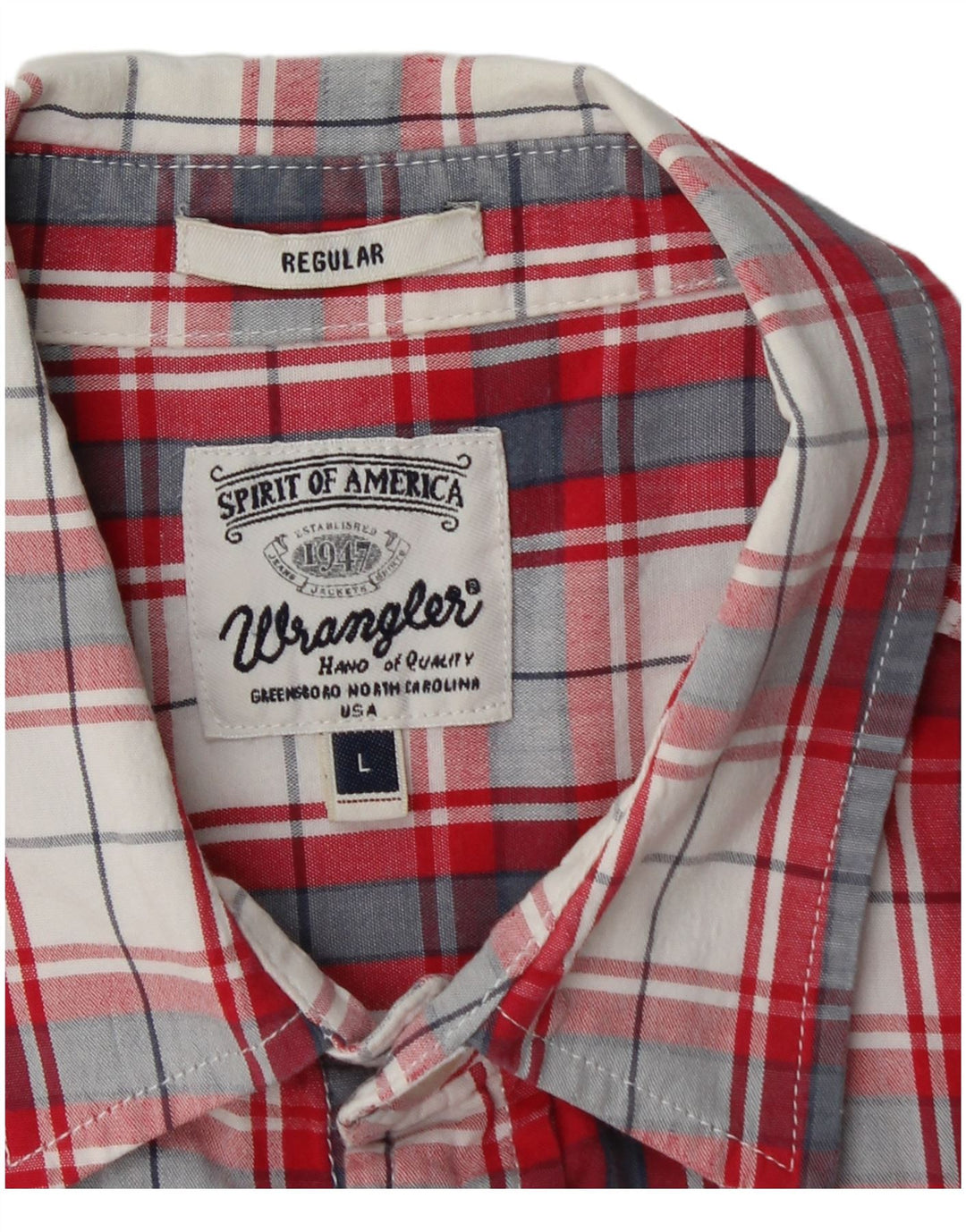 WRANGLER Boys Regular Short Sleeve Shirt 15-16 Years Large Red Check