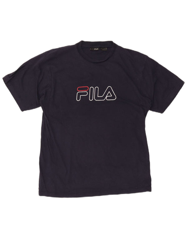 T-shirt grafica da uomo Fila Top Large blu navy