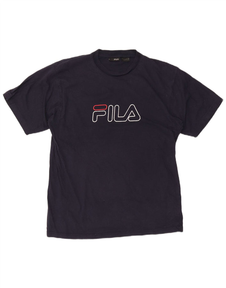 Fila Mens Graphic T-Shirt Top Large Navy Blue
