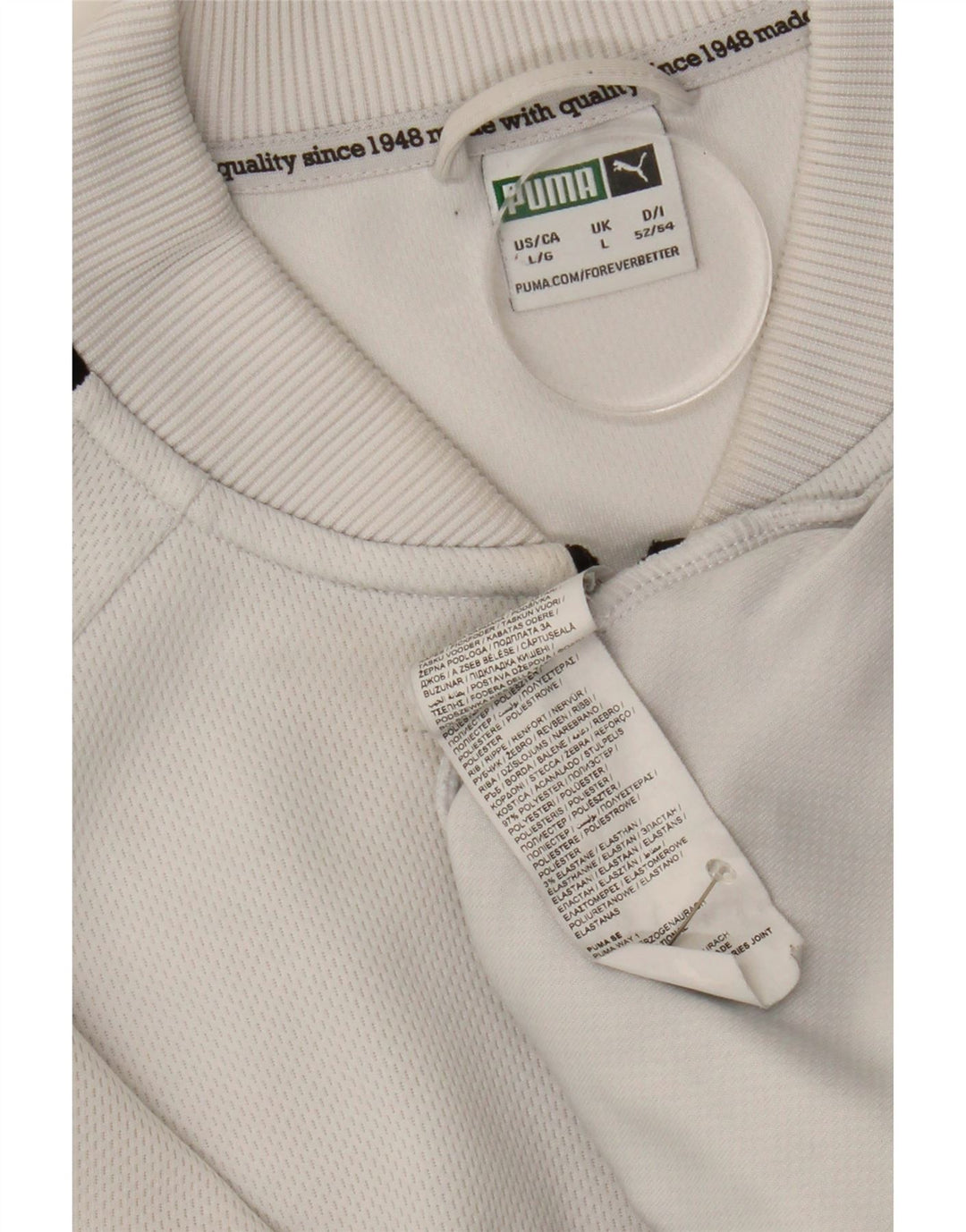 Puma Mens Graphic Tracksuit Top Jacket Large White Polyester