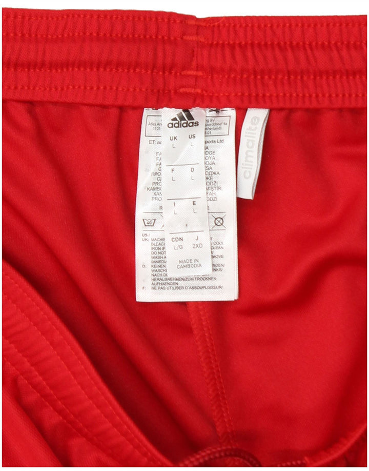 Pantaloncini sportivi Adidas Climalite da uomo di grandi dimensioni in poliestere rosso