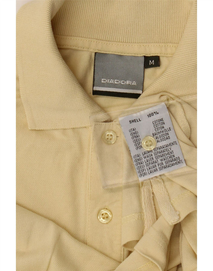 DIADORA Mens Polo Shirt Medium Yellow Cotton