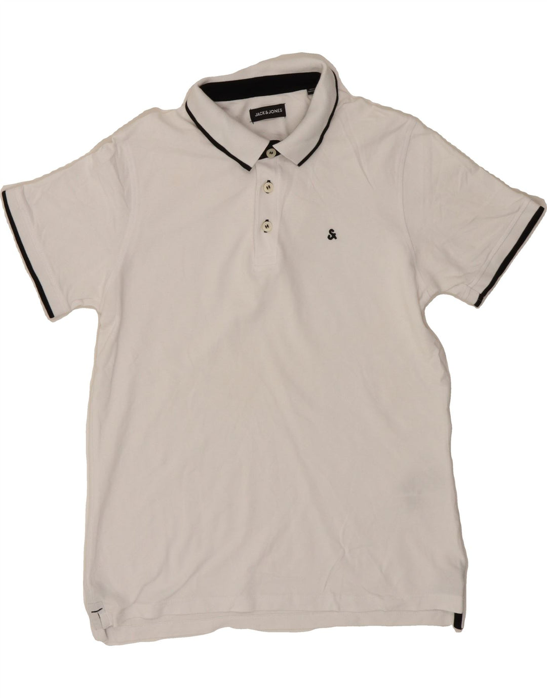 JACK & JONES Mens Polo Shirt Large White Cotton Vintage Jack & Jones and Second-Hand Jack & Jones from Messina Hembry 