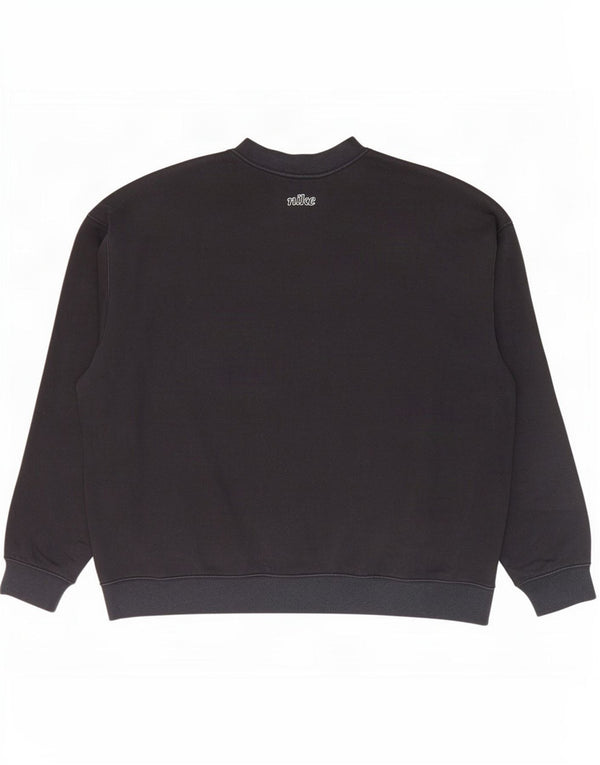 Nike Mens Dri Fit Graphic Sweatshirt Jumper Large Black Cotton