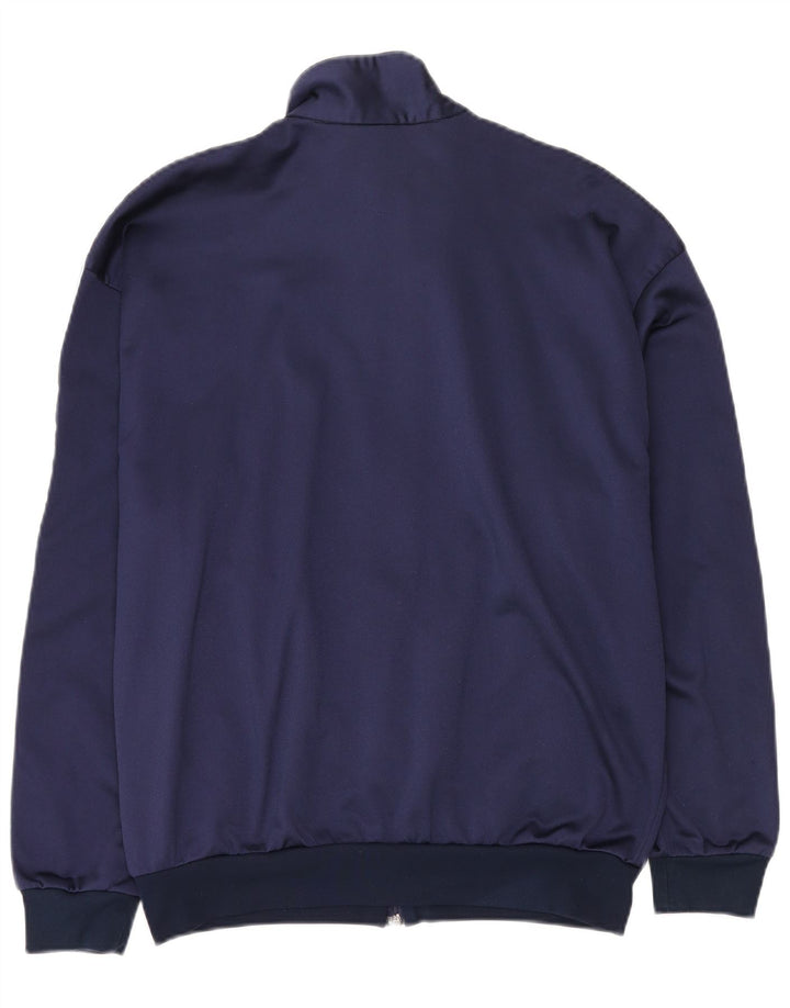 Asics Mens Graphic Tracksuit Top Jacket Large Navy Blue Colourblock