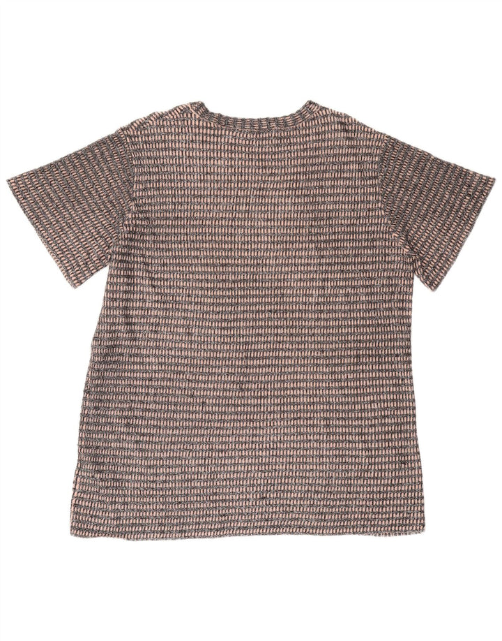 Zara Womens Oversized T-Shirt Top UK 14 Medium Black Striped Polyester
