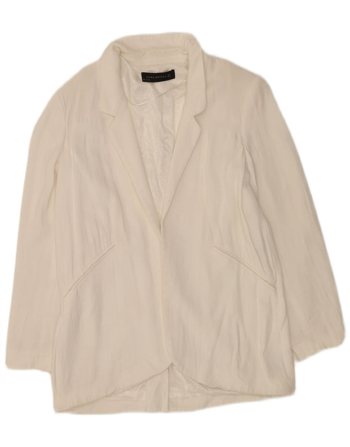 Zara Damen-Blazer, übergroß, offen, Gr. 10, Größe S, Weiß