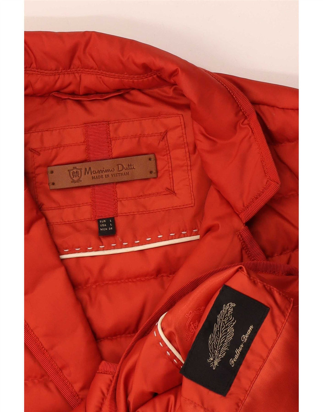 Giacca imbottita da donna Massimo Dutti UK 16 Large Arancione