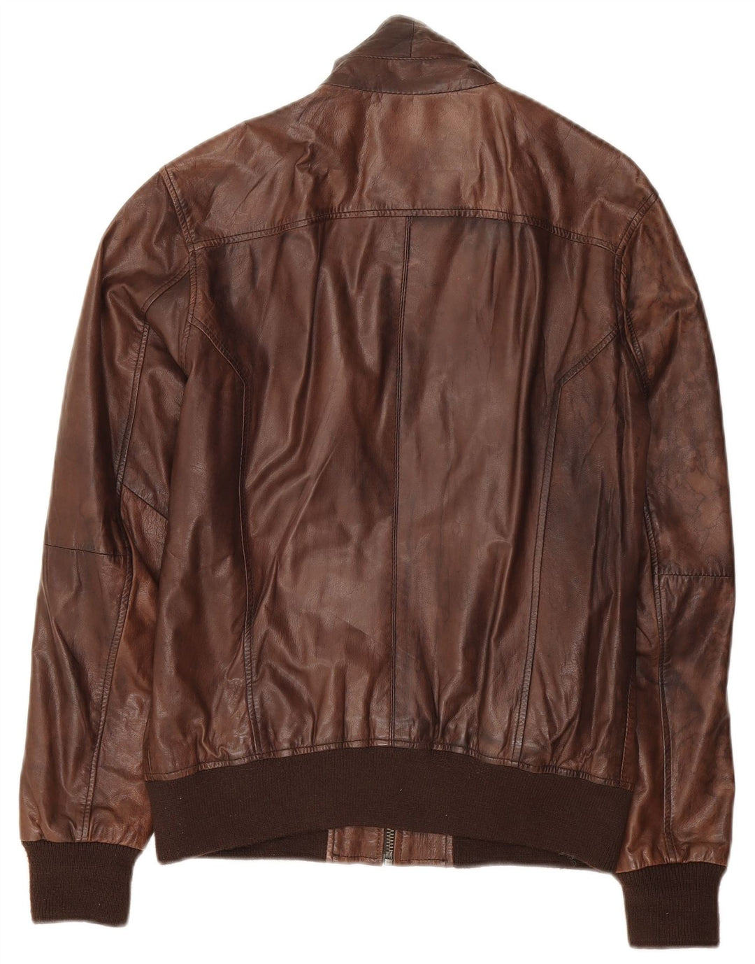 Bomboogie Mens Leather Jacket UK 34 XS Brown Leather