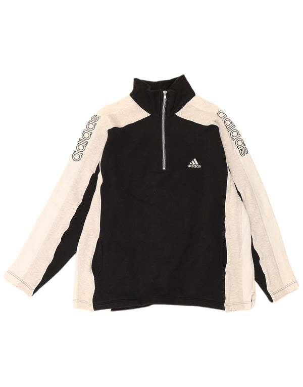 Adidas Mens Graphic Sweatshirt Jumper UK 36/38 Small Black Colourblock