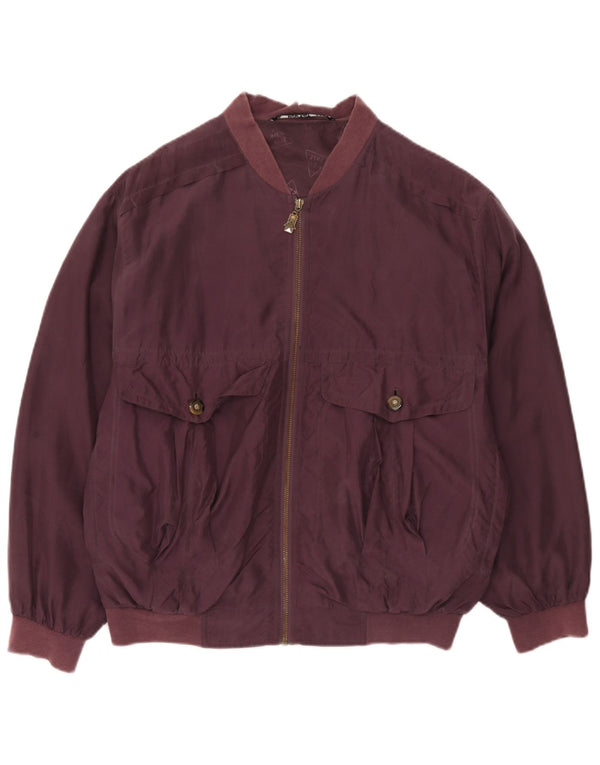 C&A Herren New Fast Bomberjacke EU 44 2XL Burgunderrote Seide
