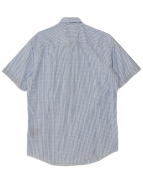 Tommy Hilfiger Mens New York Fit Short Sleeve Shirt Medium Blue Gingham