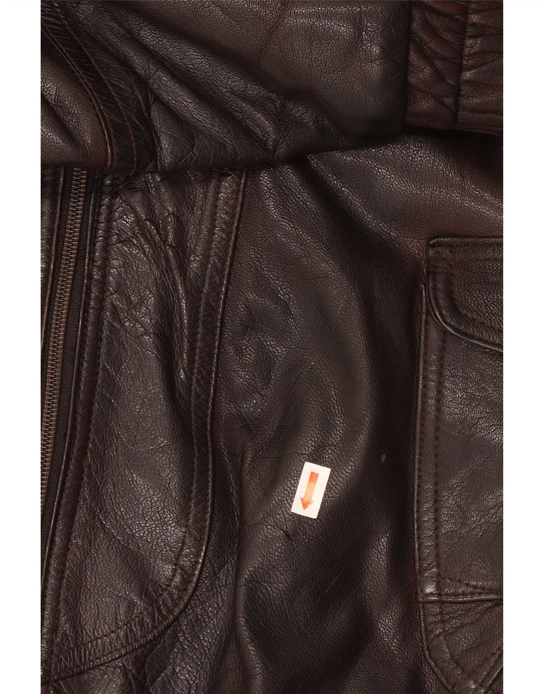 Jaqueta de couro masculina Milan UK 40 grande marrom