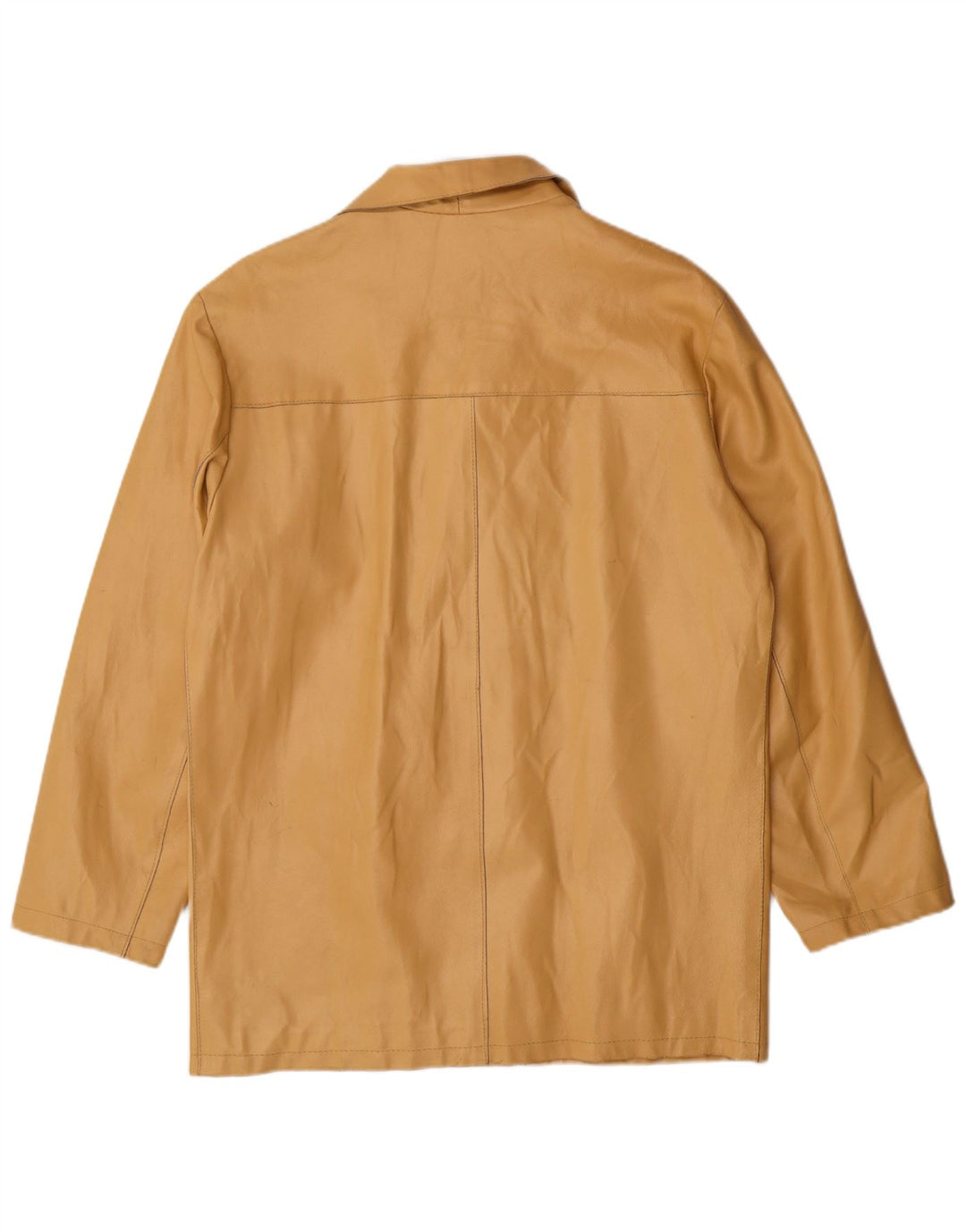 MAURIZIO TROIANO Mens Leather Jacket UK 38 Medium Beige Leather