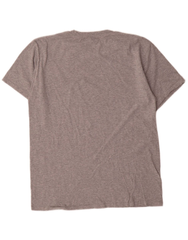 T-shirt grafica da uomo Champion Top in cotone grigio medio