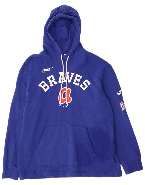 Nike Mens Atlanta Braves Graphic Hoodie Jumper από μεσαίο μπλε βαμβακερό