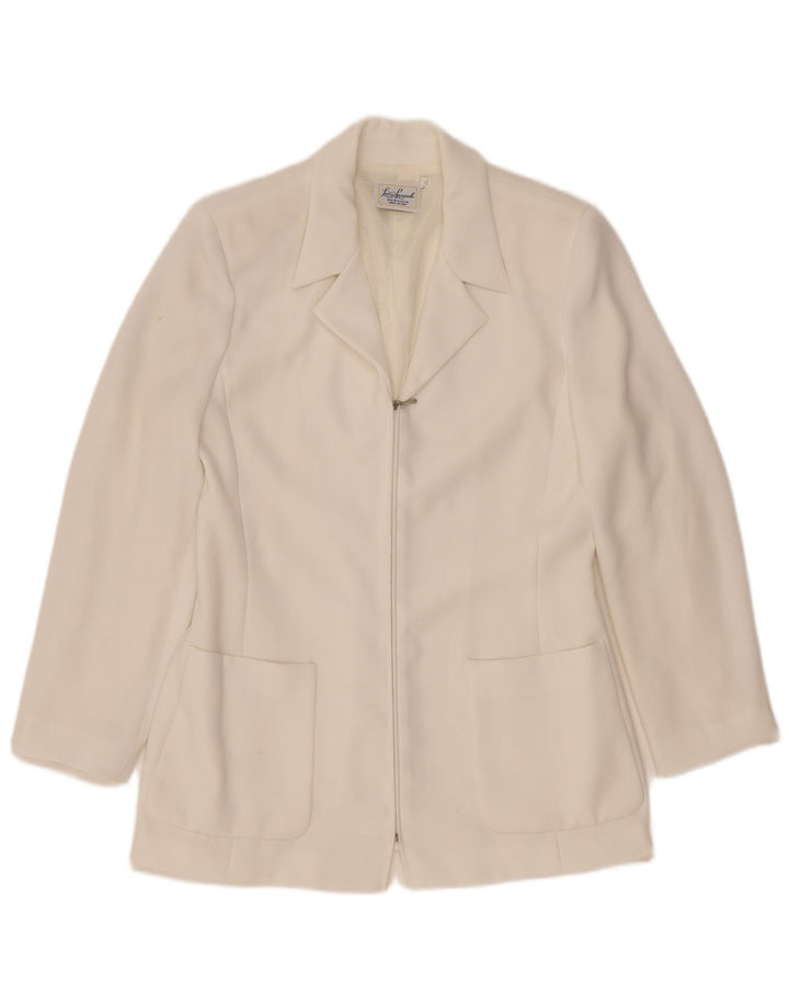 Luisa Spagnoli Dame Blazer Jakke IT 44 Medium White Acetate