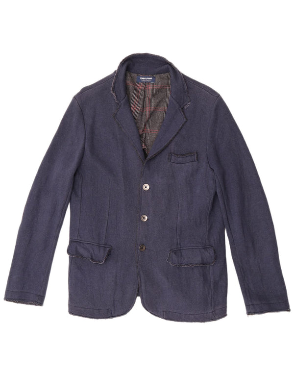 Jachetă Blazer 3 Nasturi Zara Băieți 13-14 Ani XL Bumbac Bleumarin