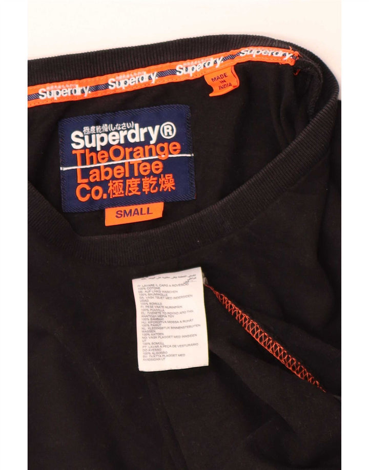 Superdry Mens T-Shirt Top Small Black Cotton