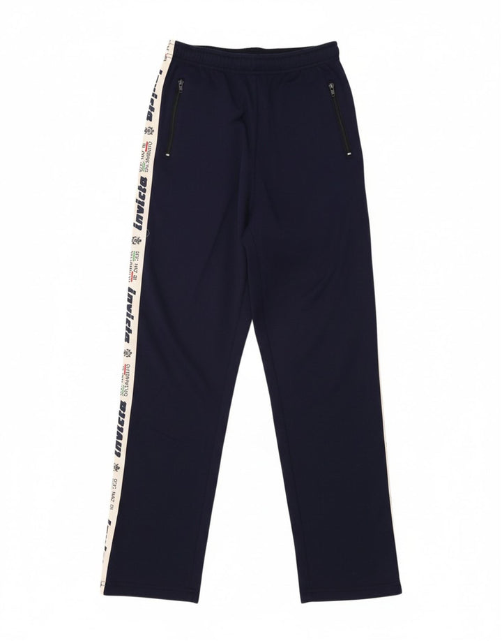 INVICTA Mens Graphic Tracksuit Trousers Medium Navy Blue Colourblock Vintage Invicta and Second-Hand Invicta from Messina Hembry 