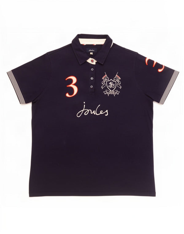 Damska koszulka polo Joules Graphic UK 18 XL, granatowa, bawełniana