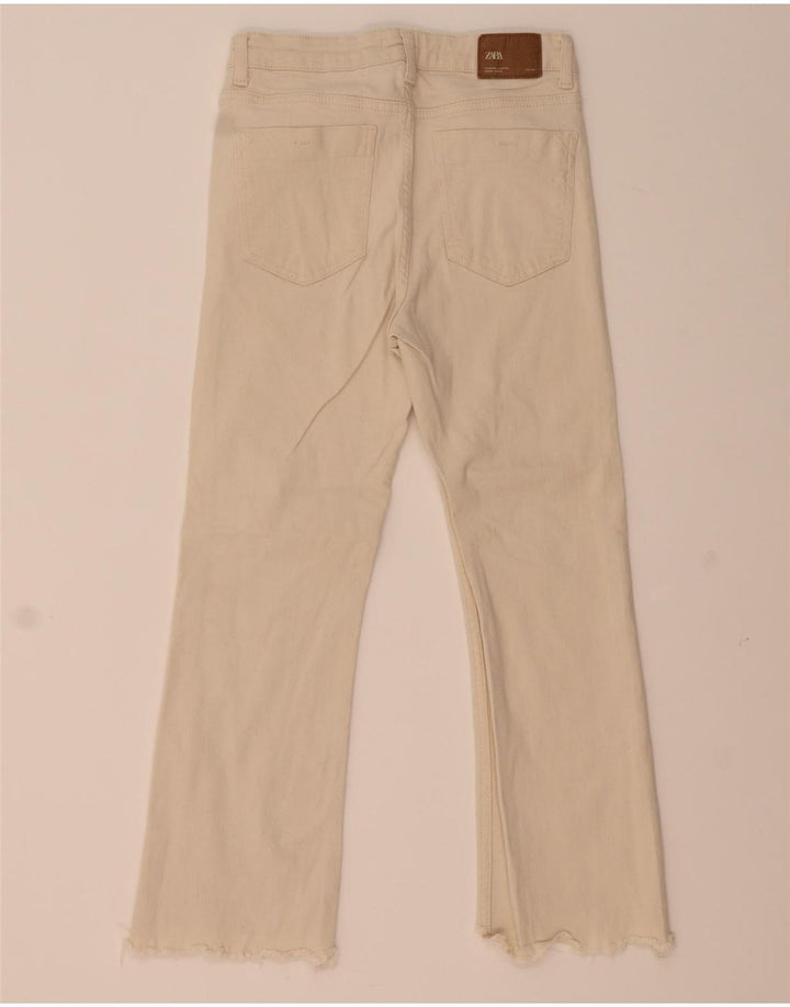 Zara Damen Crop Bootcut Jeans EU 38 Medium W28 L24 Beige