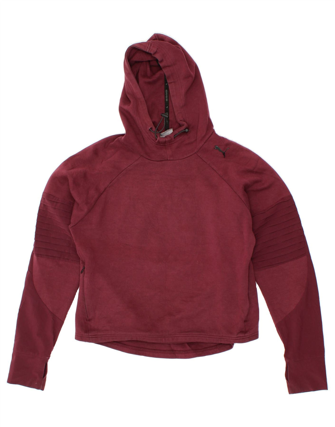 PUMA Womens Hoodie Jumper UK 12 Medium Maroon Polyester Vintage Puma and Second-Hand Puma from Messina Hembry 