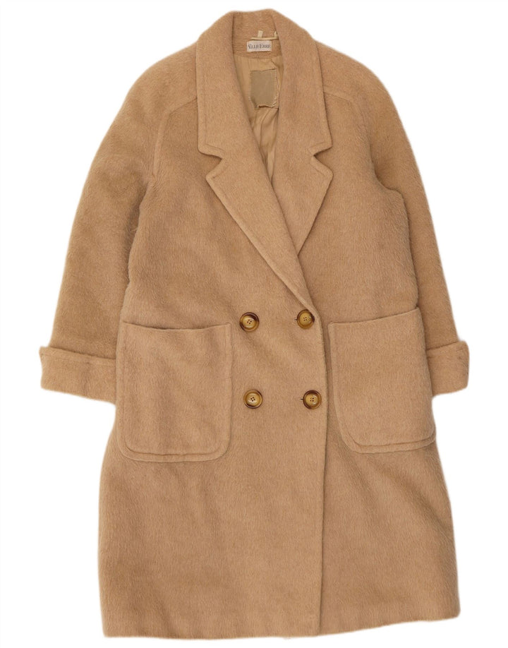 Elle Erre Dame Dobbeltradet Frakke IT 44 Medium Beige Virgin Wool