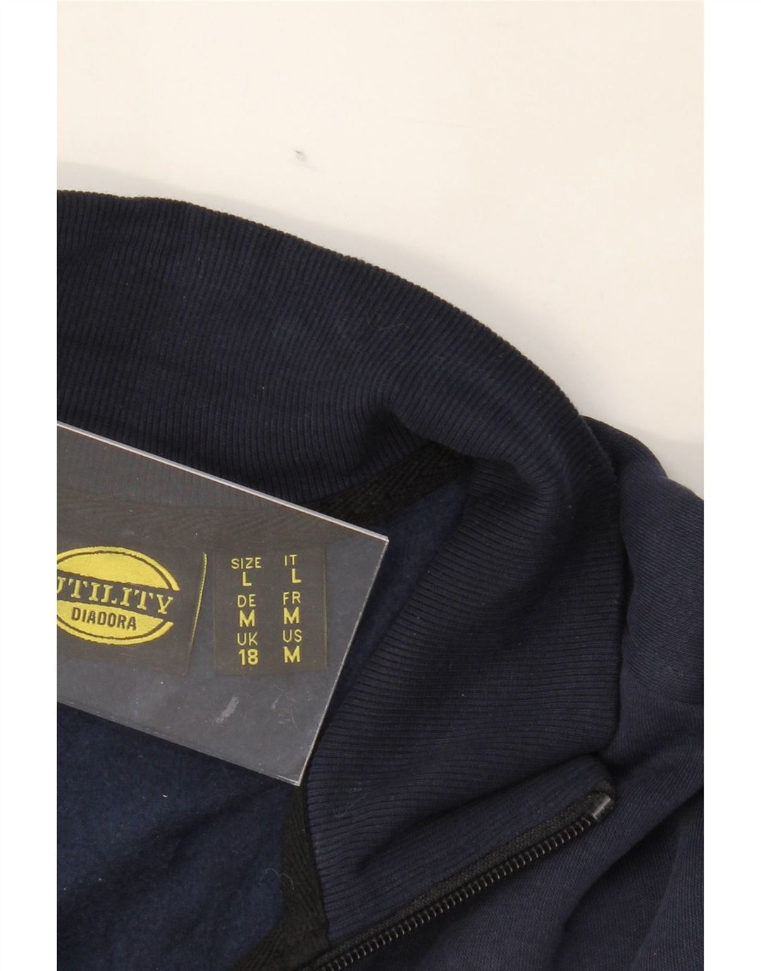 DIADORA Mens Tracksuit Top Jacket  Large Navy Blue Colourblock Vintage Diadora and Second-Hand Diadora from Messina Hembry 