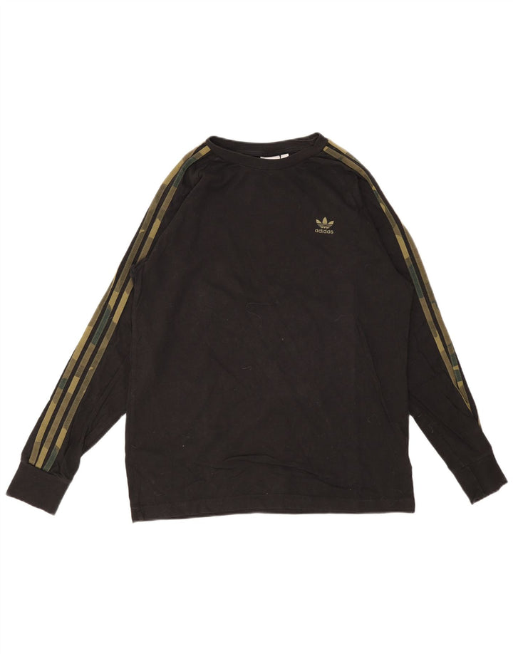 ADIDAS Mens Top Long Sleeve Medium Black Cotton