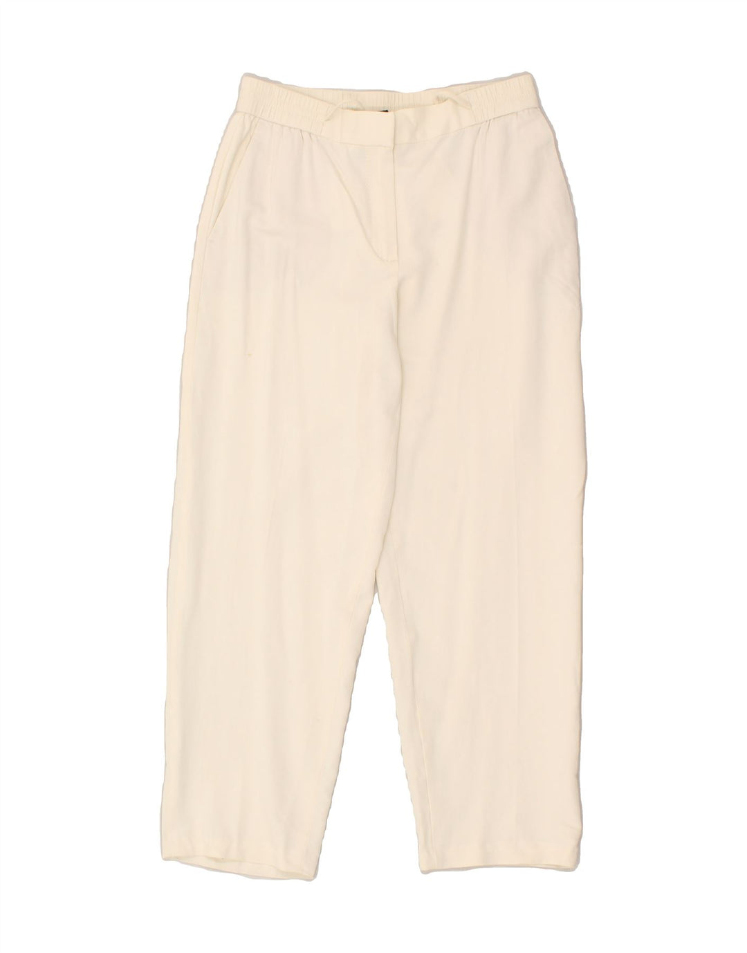 MASSIMO DUTTI Womens Slim Cropped Trousers EU 36 Small W25 L24  Off White | Vintage Massimo Dutti | Thrift | Second-Hand Massimo Dutti | Used Clothing | Messina Hembry 