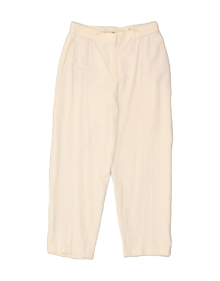 MASSIMO DUTTI Womens Slim Cropped Trousers EU 36 Small W25 L24  Off White | Vintage Massimo Dutti | Thrift | Second-Hand Massimo Dutti | Used Clothing | Messina Hembry 