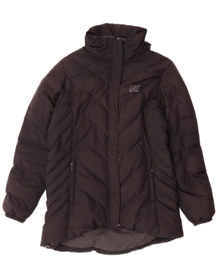 HELLY HANSEN Womens Hooded Padded Jacket UK 14 Medium Black Polyester