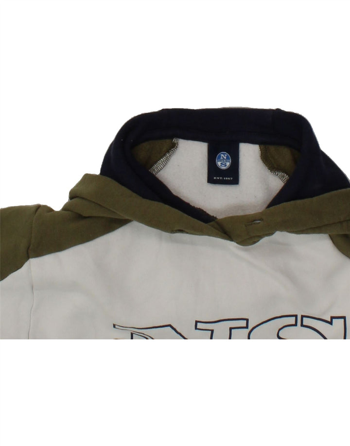 NORTH SAILS Mens Graphic Hoodie Jumper Small Multicoloured Colourblock Vintage North Sails and Second-Hand North Sails from Messina Hembry 