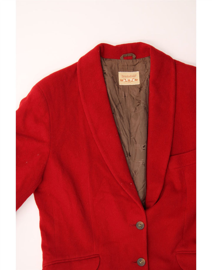 BROOKSFIELD Womens 2 Button Blazer Jacket IT 46 Large Red Wool Vintage Brooksfield and Second-Hand Brooksfield from Messina Hembry 