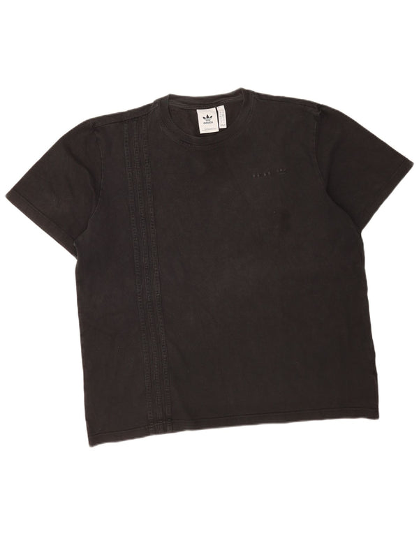 Adidas Mens T-Shirt Top Large Black Cotton