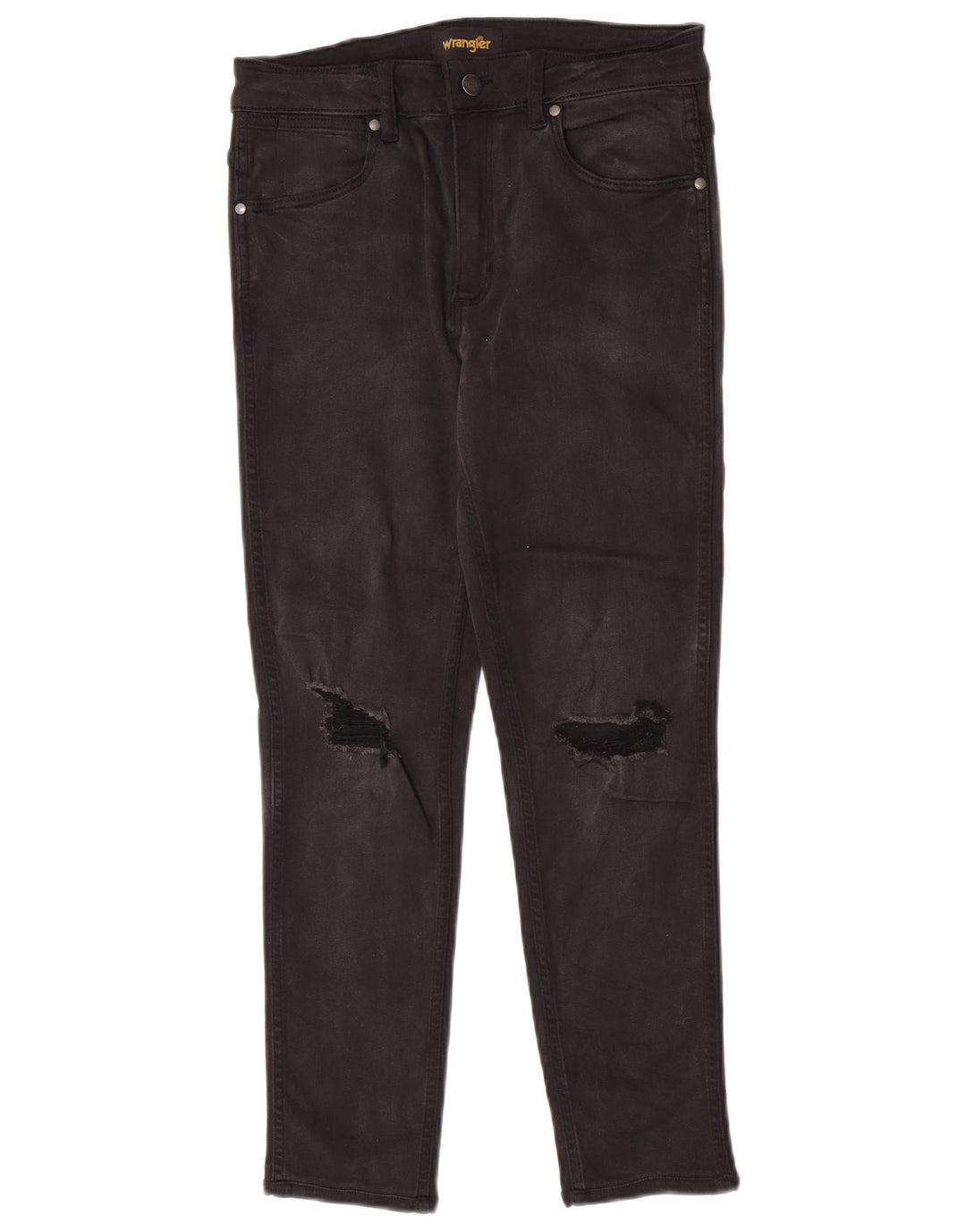 Wrangler Womens Distressed Slim Jeans  W30 L26 Black Cotton