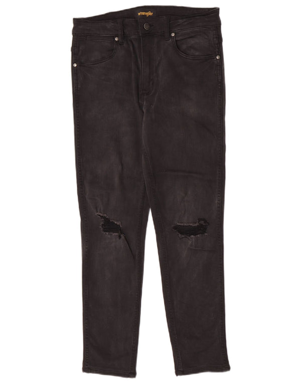 Wrangler Womens Distressed Slim Jeans W30 L26 Μαύρο βαμβακερό