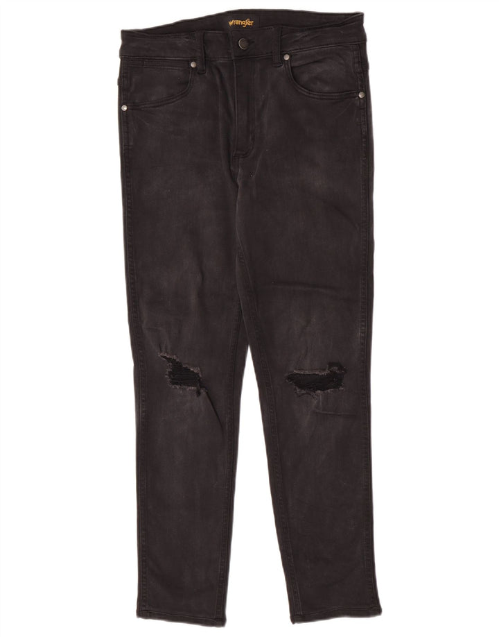 Wrangler Womens Distressed Slim Jeans  W30 L26 Black Cotton