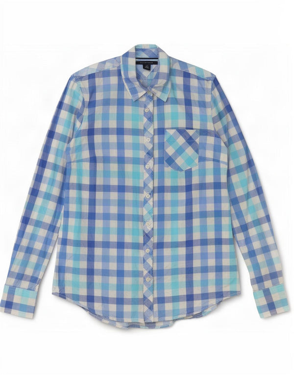 Tommy Hilfiger Damenhemd UK 10 Small Blue Gingham Cotton