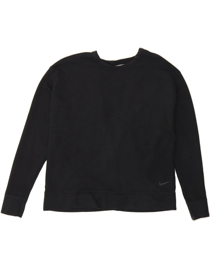 NIKE Womens Dri Fit Oversized Sweatshirt Jumper UK 14 Medium Black Cotton Vintage Nike and Second-Hand Nike from Messina Hembry 
