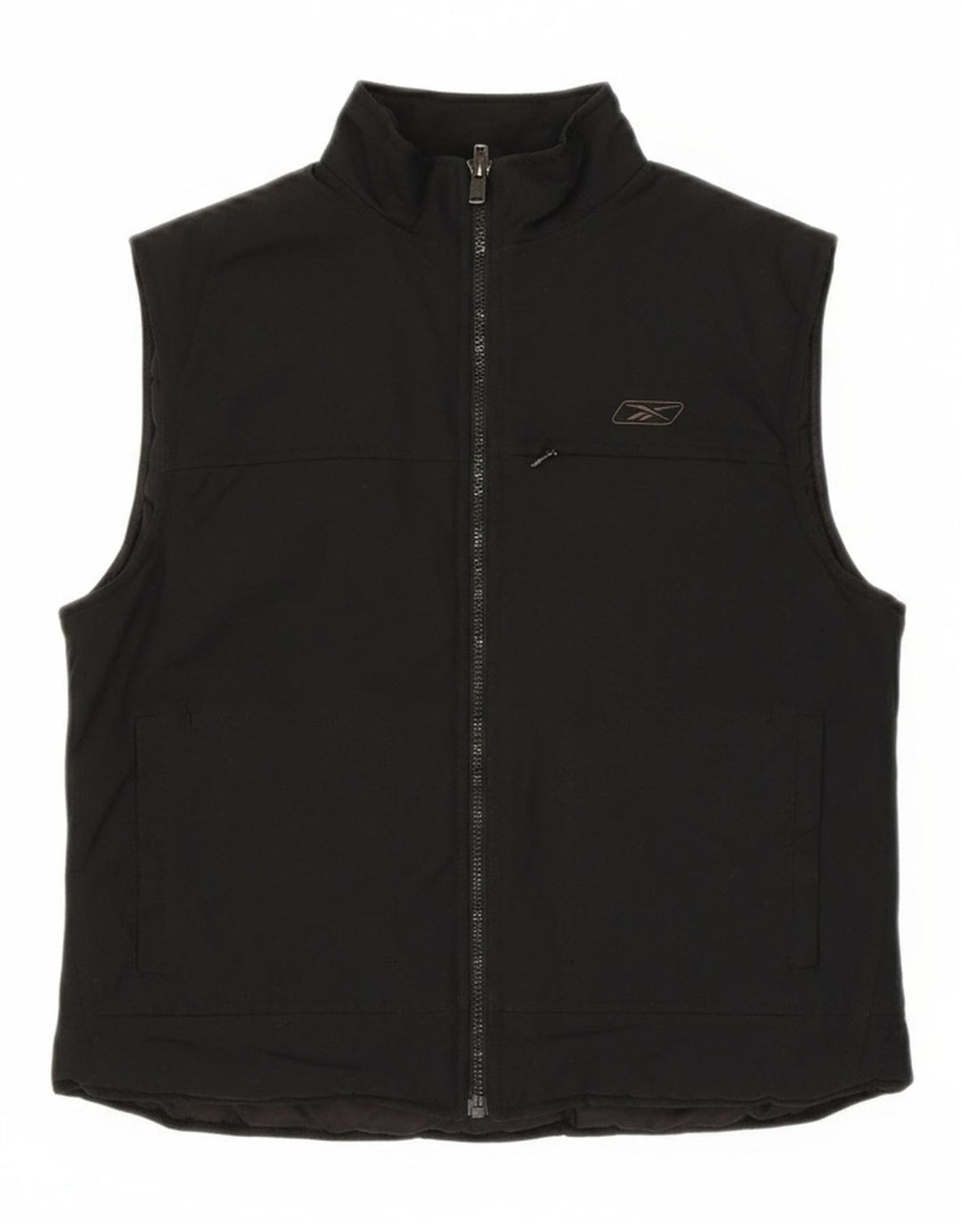 REEBOK Womens Gilet UK 12 Medium Black Polyester