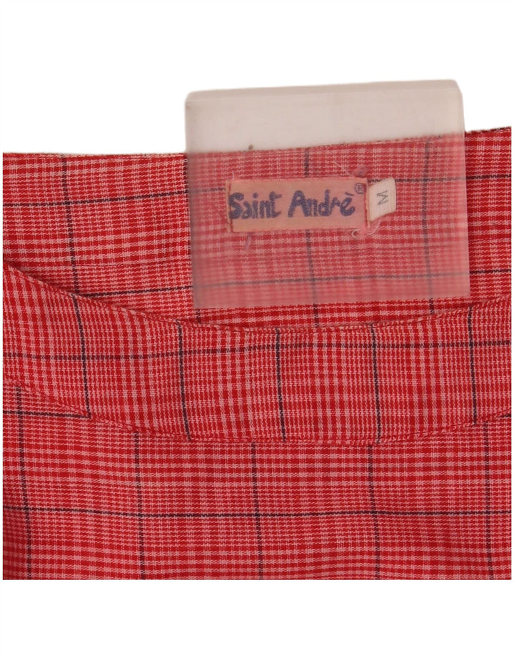 Vintage Dame Langærmet Bluse Top UK 14 Medium Pink Check