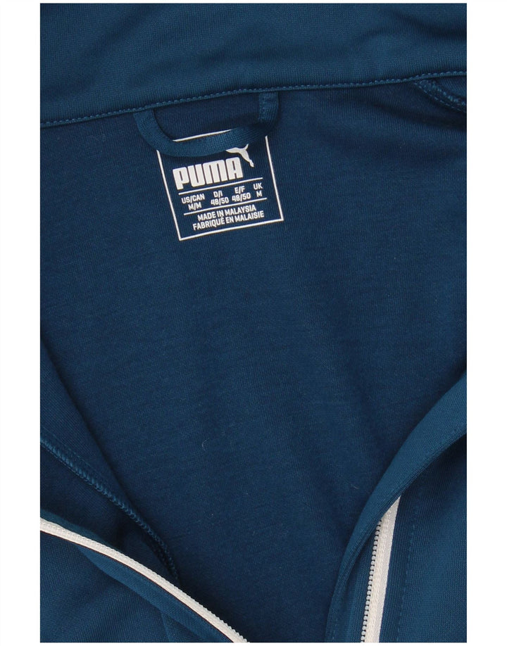 PUMA Mens Tracksuit Top Jacket Medium Navy Blue Polyester