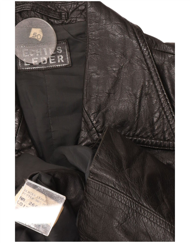 Vintage Mens Leather Jacket EU 50 Large Black Leather