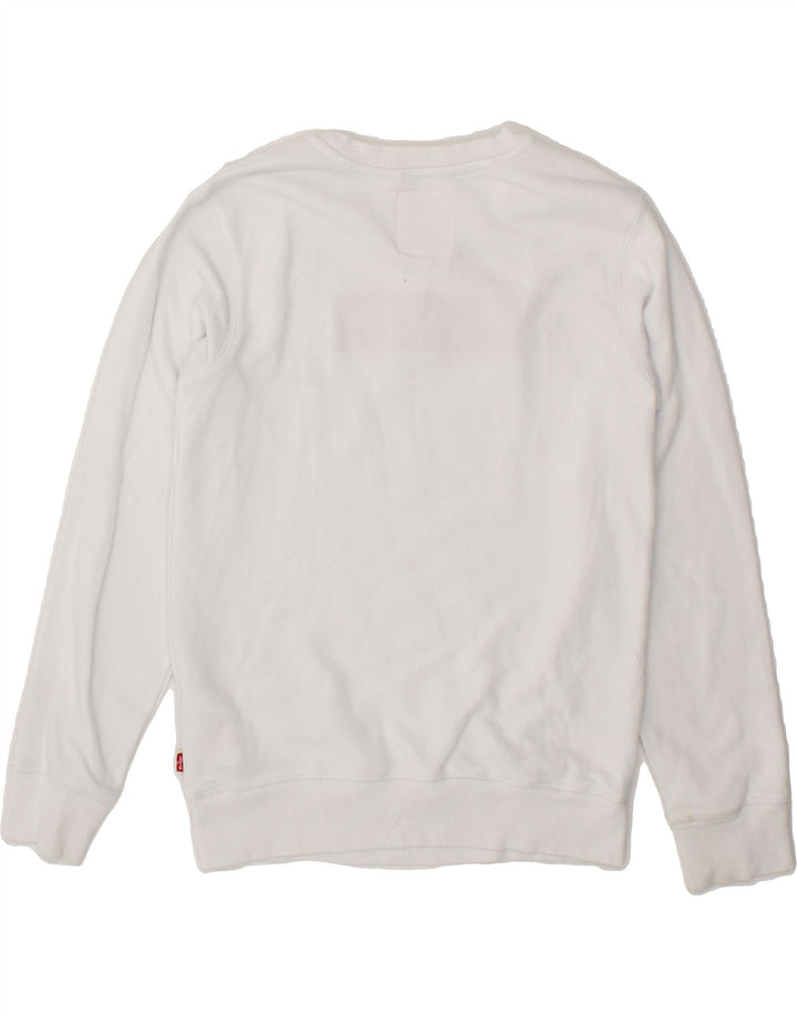 LEVI'S Boys Graphic Sweatshirt Jumper 15-16 Years White Cotton Vintage Levi's and Second-Hand Levi's from Messina Hembry 