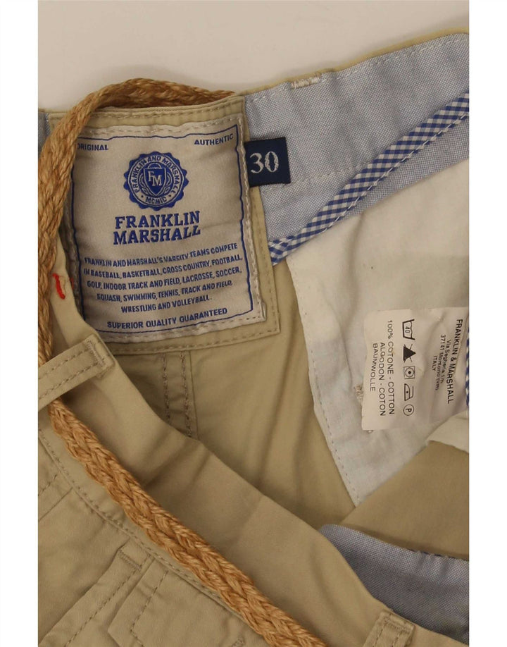 Franklin Marshall Mens Chino Shorts W30 Algodão Bege Médio