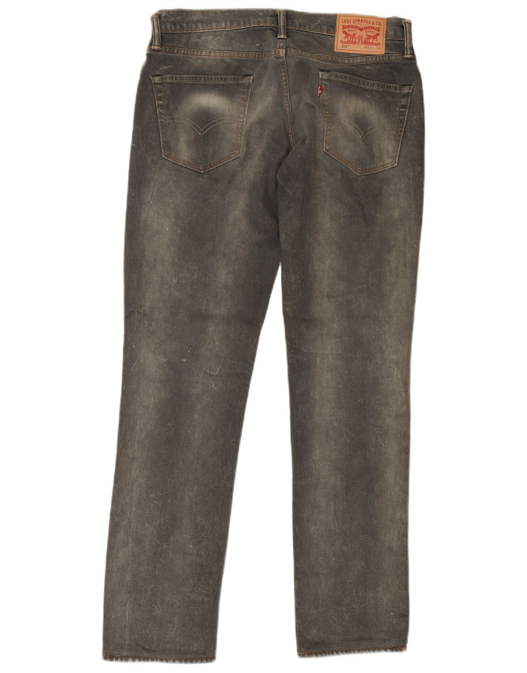 Levi's Mens 511 Slim Jeans W33 L34 Grey Cotton