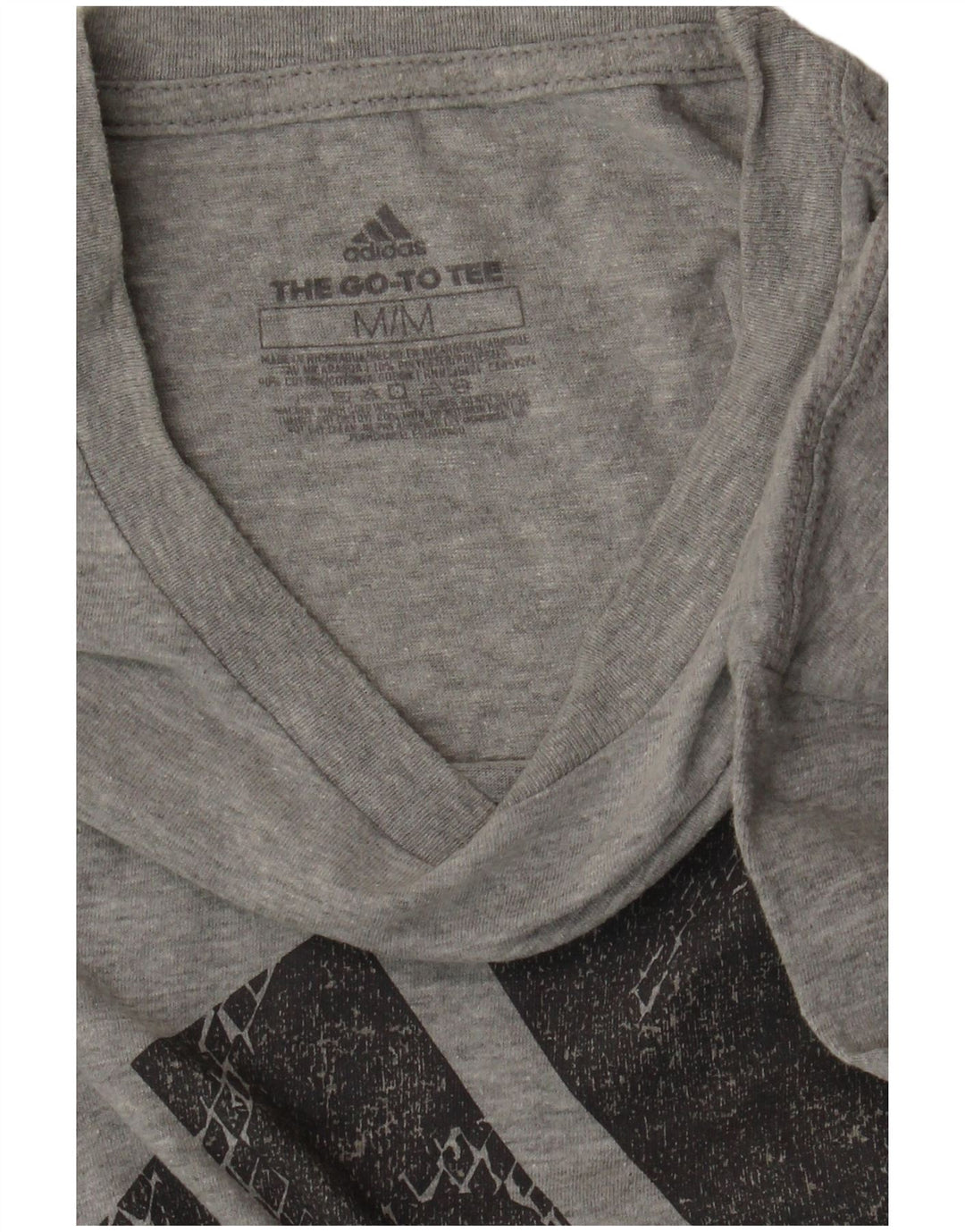 ADIDAS Herren Grafik-T-Shirt-Oberteil aus mittelgrauer Baumwolle